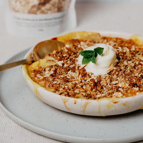 Peach & Custard Crumble