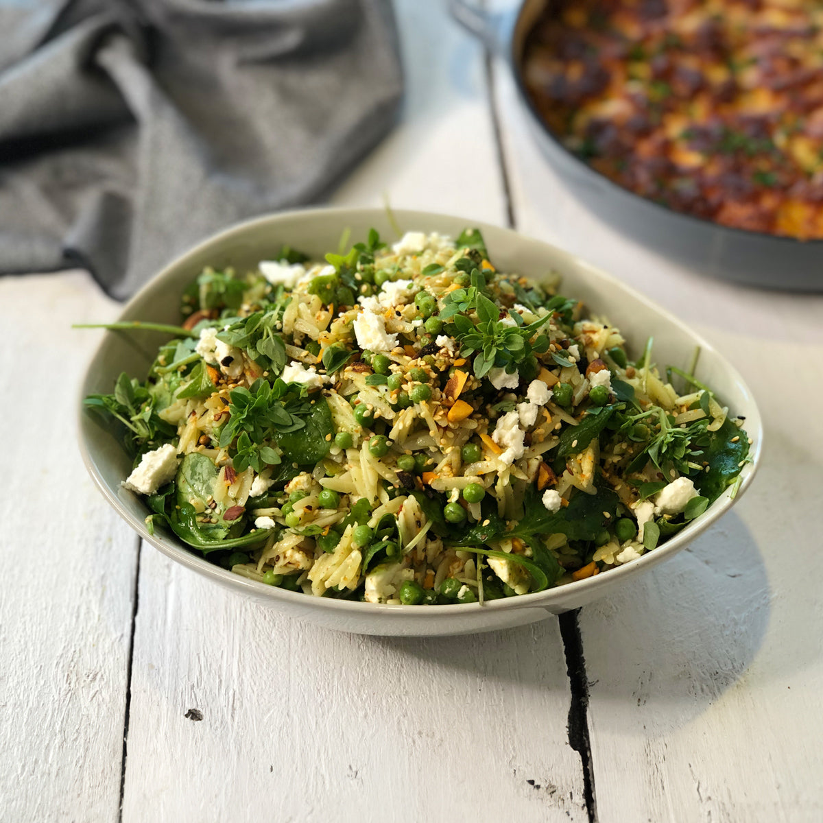 Orzo, Pea & Rocket Salad