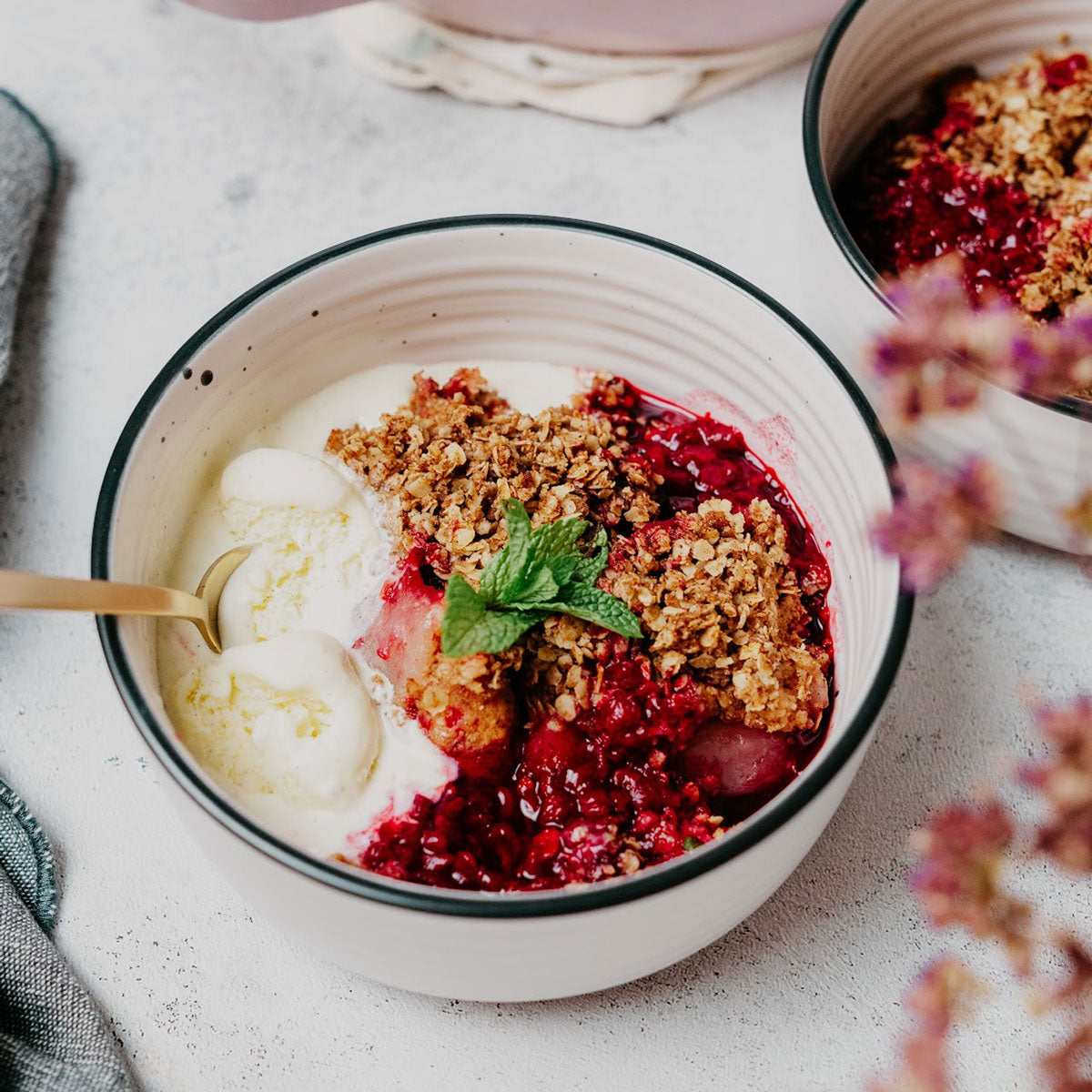 Apple Cider & Boysenberry Crumble