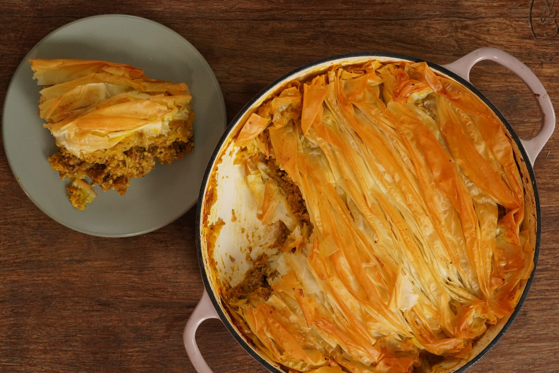 Lamb Filo Crinkle Pie
