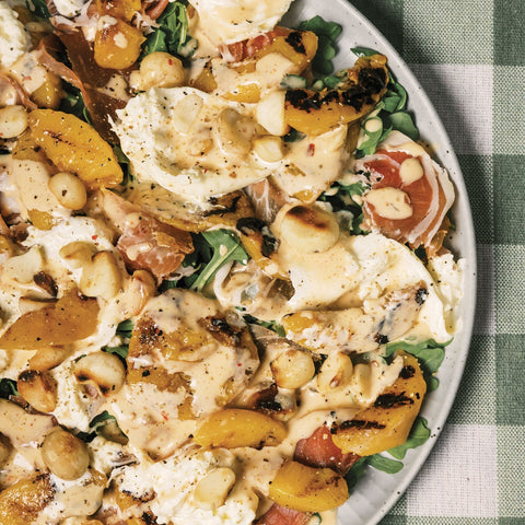 Grilled Peach & Prosciutto Salad