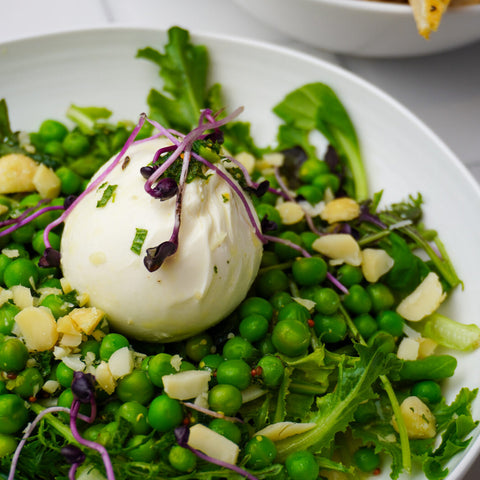 Burrata with Peas