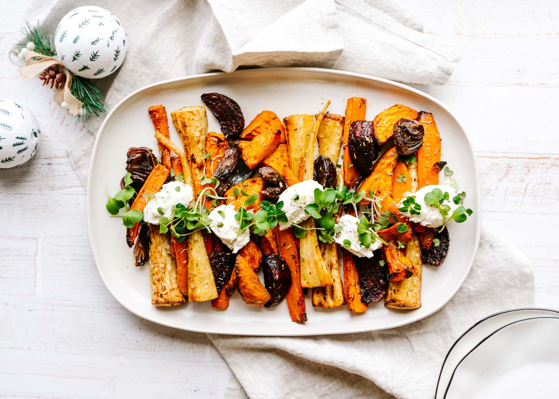 Roast Vegetables & Labneh With Spit Roast Salt Flakes